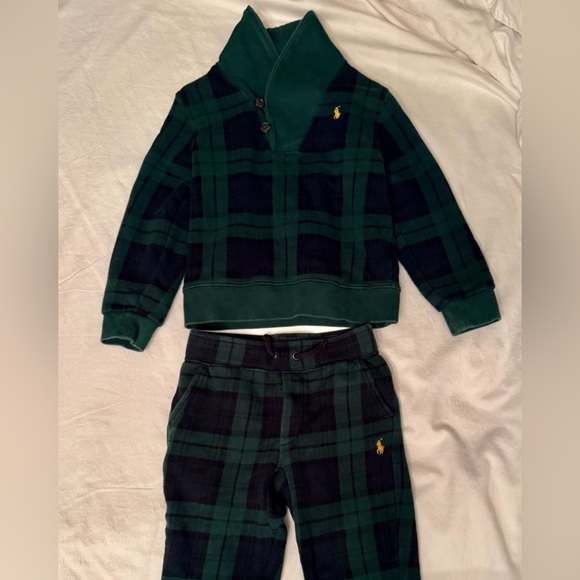 Polo Ralph Lauren Other - Polo by Ralph Lauren Kids Green Plaid Tartan Matching Set